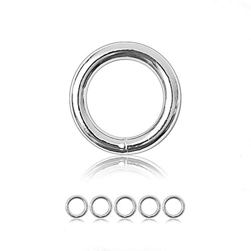 Ganzoo O-Ring Metall für Hunde-Leine, 20mm Innen-Durchmesser, 5 Stück, Stahlring, legierter Stahl, nicht rostend, Rund-Ringe für Paracord 550 Halsband, Handtasche, Metallring, Basteln, Farbe Silber von Ganzoo