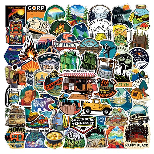 100 Stück Outdoor Abenteuer Wasserfeste Aufkleber Sticker Set für Kinder Jugendliche Adventure Vinyl Aufkleber für Auto Laptop Skateboard Fahrrad Moped Motorrad Motorräder Gepäck Computer Koffer von Gaojiwanju