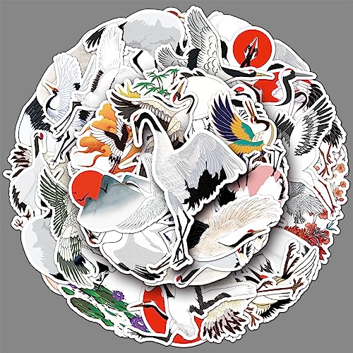 50 Crane Animal Stickers,Cartoon crane Vinyl Waterproof Sticker for Laptops,50 Pcs Kids Teens Adults Sticker for Skateboards,Phone Case,Guitar von Gaojiwanju