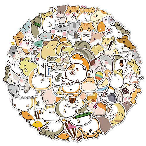 Gaojiwanju 100 Stück Hamster Aufkleber Sticker Set für Kinder Süße Haustiere Vinyl Aufkleber für Laptop Skateboard Fahrrad Moped Motorrad Motorräder Gepäck Computer Koffer von Gaojiwanju