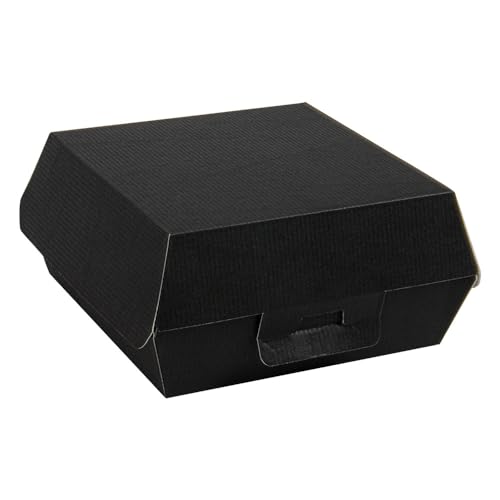 50 Stück – Hamburger Muscheln 'Thepack' 230 G/M2 14,2 x 13,7 x 6,1 cm (L) Schwarz Nano-Mikro Wellpappe von Garcia de Pou