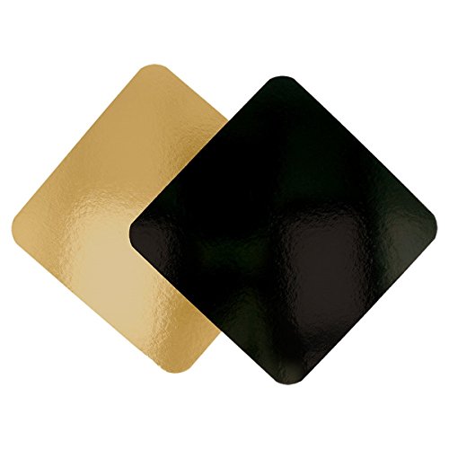 Doppelseitiger Konditoreikarton (Gold/Schwarz) 20X20 Cm Gold/Schwarz Karton - 50 Un. von García de Pou