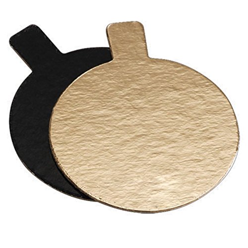 Doppelseitiger Konditoreikarton (Gold/Schwarz) Ø 8 Cm Gold/Schwarz Karton - 250 Un. von García de Pou