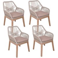 Garden Pleasure Gartenstühle mit Armlehnen POMONA beige, Holz, 4 St. Garden Pleasure Gartenstühle mit Armlehnen POMONA beige, Holz, 4 St. von Garden Pleasure