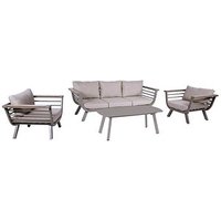 Garden Pleasure Loungegruppe Aroa taupe, hellgrau Metall, 14-teilig von Garden Pleasure