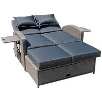 Garden Pleasure Loungesofa Nizza, dunkelgrau Kunststoff, Metall, 7-teilig von Garden Pleasure