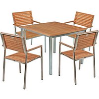 Garden Pleasure Sitzgruppe Denver, silber Holz, Metall, 5-teilig von Garden Pleasure