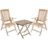 Garden Pleasure Sitzgruppe Java, natur Holz, 3-teilig von Garden Pleasure