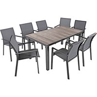 Garden Pleasure Sitzgruppe Rana, grau Kunststoff, Metall, 9-teilig von Garden Pleasure