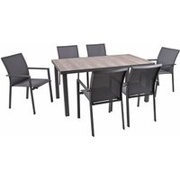 Garden Pleasure Sitzgruppe Rana grau, anthrazit Kunststoff, Metall, 7-teilig von Garden Pleasure