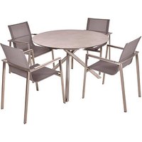 Garden Pleasure Sitzgruppe Sienna, silber Kunststoff, Metall, 5-teilig von Garden Pleasure