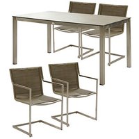 Garden Pleasure Sitzgruppe Sienna, grau Kunststoff, Metall, 5-teilig von Garden Pleasure