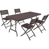 Garden Pleasure Sitzgruppe Tabora, schwarz Kunststoff, Metall, 5-teilig von Garden Pleasure