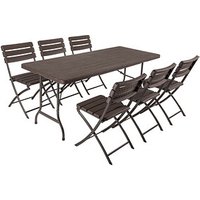 Garden Pleasure Sitzgruppe Tabora, schwarz Kunststoff, Metall, 7-teilig von Garden Pleasure