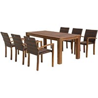 Garden Pleasure Sitzgruppe Topeka, coffee Kunststoff, Holz, 7-teilig von Garden Pleasure