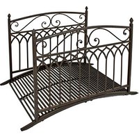 Garden Pleasure Teichbrücke YASUR Metall dunkelbraun gebogen 136,0 x 91,0 cm von Garden Pleasure