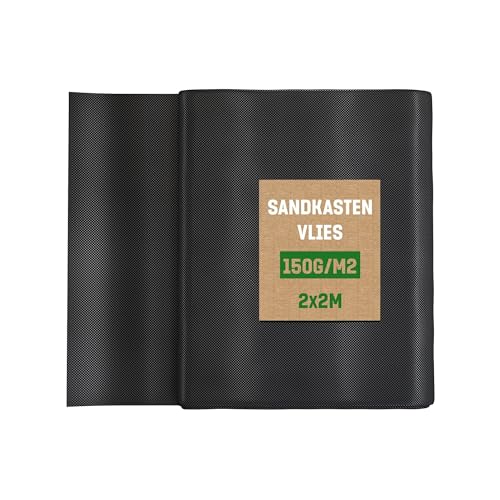 GardenGloss® 4m² Unkrautvlies für Sandkasten 150g/m² Extra Stark (2m x 2m) - Sandkastenvlies Extrem Reissfest und Wasserdurchlässig - Gartenvlies für den Kinder Sandkasten von GardenGloss