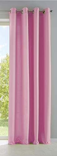 Vorhang Blickdicht Gardine Matt Lichtdurchlässig »Palermo« mit Ösen und Raffhalter Dekoschal HxB 145x140 cm Rosa, 10000265 von Gardinenbox