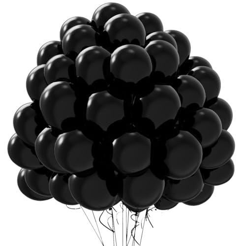 Garma 100 Luftballons in verschiedenen Farben, 30,5 cm, Regenbogen-Luftballons, Premium-Latex-Luftballons, mehrfarbige Luftballons, für Party-Dekoration (schwarz) von Garma