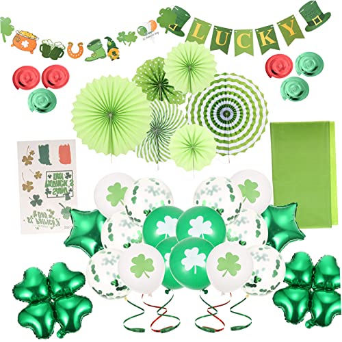 1 Satz Irische Festballons st. Patricks Day Party Luftballons Party hängende Strudel Dekorationen für zu Hause balloons wasserballons Partyballons aus Latex Latexballons Papier Garneck von Garneck