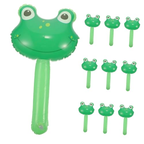 10St aufblasbares Spielzeug für Kinder Aufblasbare Jubelstöcke Aufblasbarer Froschkopfstab poolparty kinder party spielzeug für kinder Partygeschenk Party aufblasbarer Hammer PVC Garneck von Garneck