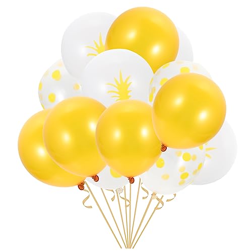 15st Ananas-latexballon Ballon-kits Im Hawaii-stil Partyballons Hawaii-dekor Hochzeitsballon Transparente Luftballons Sommerdeko Punktballons Dekorativer Luftballon Yellow Emulsion Garneck von Garneck