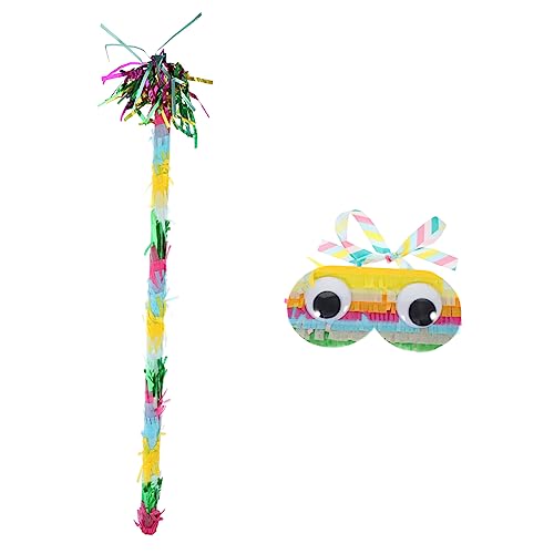 2 Sätze Piñata Partyspiele für Kinder Geburtstag Krachmacher Pinata-Spiel spielzeug für kinder kinderspielzeug Pinata-Stick für Mädchen Festival-Feier Pinata-Stick Papier Colorful Garneck von Garneck