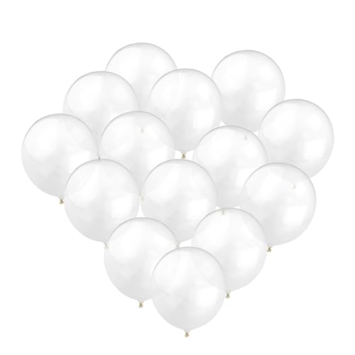 25 Stück 12 Dicker Ballon Transparente Luftballons Große Weiße Luftballons Ballballons Party Perlweiße Luftballons Hochzeitsballon Dekorative Luftballons Weiße Verzierungen Bausatz Garneck von Garneck