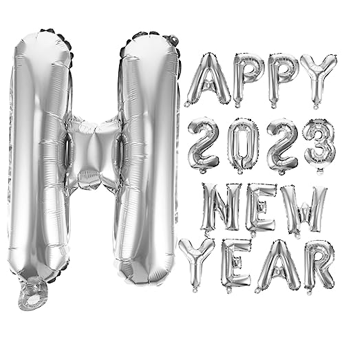 Garneck 1 Satz 2023 Aluminiumfolienballon Ballon mit Partynummer Ballon für die Dekoration new year decoration neujahrsdeko Partyzubehör für das neue Jahr 2023 Neujahrsornamente Silver von Garneck