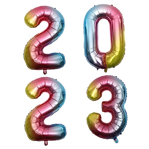 Garneck 1 Satz 2023 Aluminiumfolienballon Festivalballons Frohes Neues Jahr Ballons Digitale Luftballons 2023 Ballonnummer Babyparty-ballon Ballons 2022 Silvester Luftballons 2022 Zahlen von Garneck