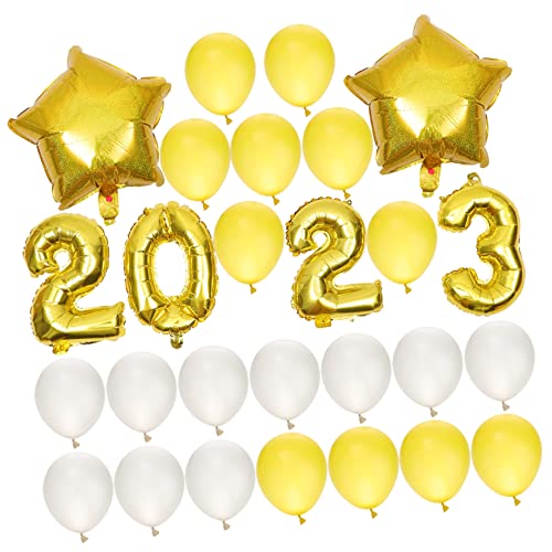 Garneck 1 Satz Ballon 2023 Party-Layout-Ballons Ballballons deckenverkleidung ballon set ballonset Partyballons für das neue Jahr Luftballons für die Abschlussfeier Aluminiumfolie Golden von Garneck