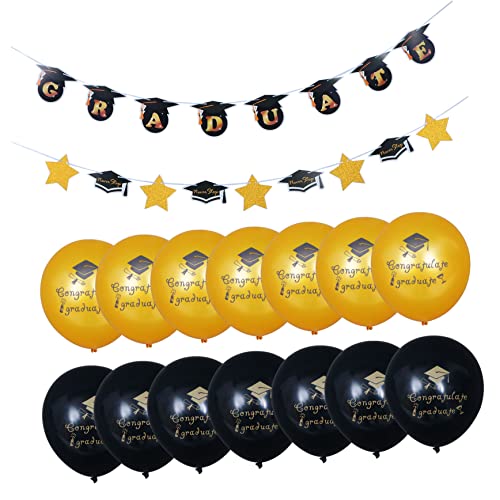 Garneck 1 Satz Ballons Der Abschlusssaison Abschlussfotobanner Ballon-party-dekoration Abschlussfoto-requisiten Graduierungsfahne Abschluss-wimpelballon Abschluss Ballons Papier von Garneck