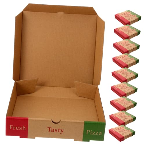 Garneck 1 Satz Pizzakarton-verpackungskarton Pappkarton; Papierbox; Pappbox Pizza Verpackung Pizza Versandbox Aufbewahrungsbehälter Für Pizza Papierschachteln Pizzableche Aus Papier 10st von Garneck