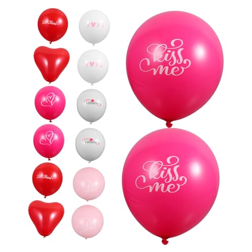 Garneck 1 Satz Valentinstag Ballon Hochzeitsballons Ballonbogen-kit Valentinstag Herzballons Ballonbogen-set in Roségold Hintergrundballons Rote Herzballons Verlobungsballons Emulsion von Garneck