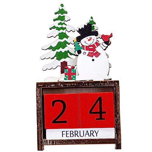 Garneck 1 Satz Weihnachtskalender Countdown-Kalender-Dekor Weihnachtsschmuck Weihnachten ewiger Kalenderblock tischkalender kalender schreibtisch Weihnachtszubehör Desktop-Kalender Holz von Garneck