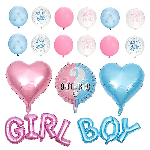 Garneck 1 Set Gender Reveal Ballons Party Luftballons Herz Dekorationen Blaue Herz Luftballons Roségold Ballonbogen Set Konfetti Zahlen Luftballons Rosa Gender Reveal von Garneck