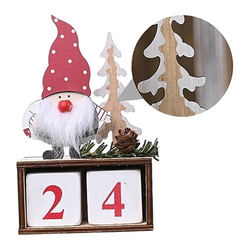 Garneck 1 Stück 2020 Weihnachten Holz Kalender Ornament Santa Desktop Für Weihnachten Weihnachtsparty Ornament Weihnachtsschmuck Weihnachten Tischdekoration Ornamente Desktop von Garneck