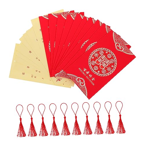 Garneck 10 Stück Chinesische Hochzeitseinladungen Aus Hochwertigem Papier – Elegante Doppelkarten Im Romantischen Design Mit Traditionellen Elementen Für Unvergessliche Feiern Und Anlässe von Garneck