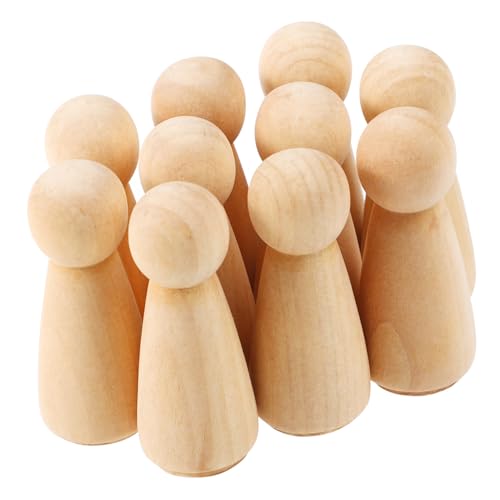 Garneck 10 Stück DIY Holzfiguren Zum Bemalen - Unvollendete Holzkegel 10 Cm Für Kreative Bastelprojekte - Hochzeiten Und Geburtstagsdekoration Individuelle Gestaltungsmöglichkeiten von Garneck