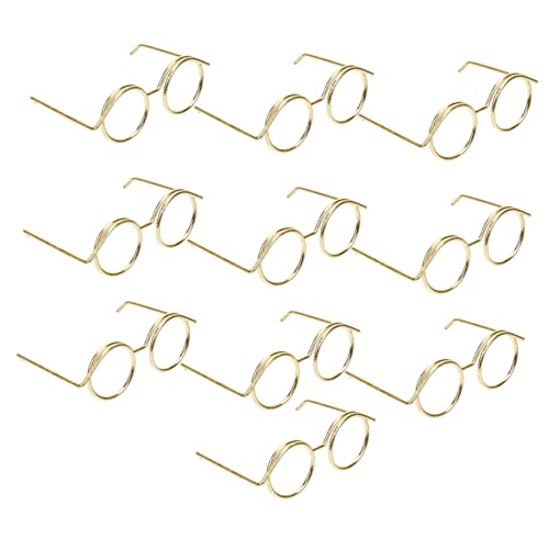 Garneck Drahtbrille 10 Mini Puppenbrille 5 cm - Metallrand Brillen Für Puppen - Retro Design Verkleiden Und Puppenhaus Dekoration Ideales Zubehör Für 18 Zoll Puppen von Garneck