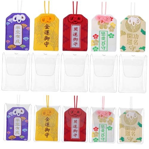 Garneck 10 Stück japanischer Schreiner-Omamori-Beutel Glücksbringer für Gesundheitserziehung, Liebe, Erfolg, Verkehrssicherheit, Glücksbringer bringen Glück von Garneck