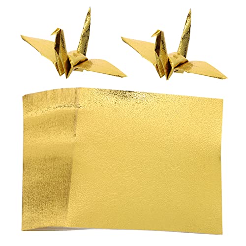 Garneck 100 Blatt Goldenes Origami Papier 20x20 Cm - Einseitiges Glitzerndes Faltpapier Für Kreative Bastelprojekte - Kunsthandwerk Und Papierkraniche Hochwertiges Origami Papier von Garneck