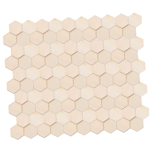 Garneck 100 Stück Hexagon Holzscheiben 25mm - Unbehandelte Buchenholz Blanko Bastelmaterialien Für DIY Projekte - Eselspiel Und Kreative Dekorationen Ideal Für Scrapbooking Und von Garneck