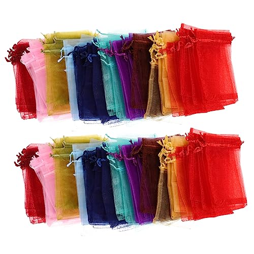 Garneck 100st Minitaschen Für Mini-geschenktüte Gewürzbeutel Schmuckbeutel Kordelzug Sachet-beutel Tasche Behandeln Kleine Süßigkeitentüten Tasche Für Hochzeitsbevorzugungen Organza von Garneck