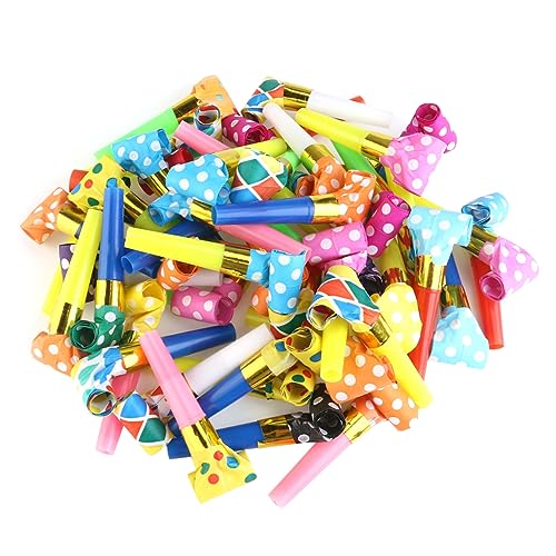 Garneck 100st Party-Blowout Spielset Für Kinder Krachmacher Blowouts Hörner Schiebepfeife Diverse Krachmacher Blowouts Partyspielzeug Krachmacher Ausblaspfeife Party-Horn Kidcraft-spielset von Garneck