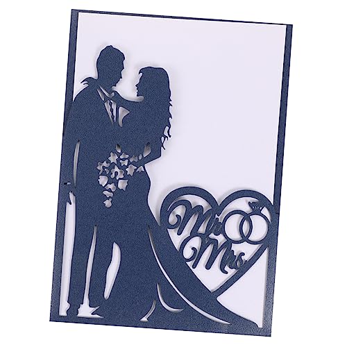 Garneck 10St Grußkarte Einladung Brautparty Valentinsgrüße Karte zum Hochzeitstag gefälscht jubiläumskarte anniversary card hochzeitsparty grusskarte hohle Hochzeitskarte Papier Blue von Garneck