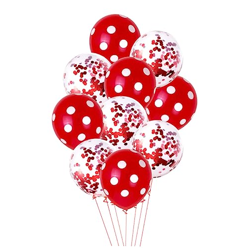 Garneck 10st Festlicher Ballon Punktballons Partyzubehör Sichere Und Langlebige Ballons Hochzeitsballon Wand Makramee Halloween-tischdekorationen Schöner Ballon Partyballon Luftballons Rot von Garneck