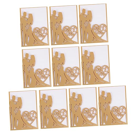 Garneck 10st Grußkarte Karten Hochzeit Partydekorationen Brautjungfer Vorhandener Wickelstempel Tischläufer Lädt Ein Glitzerumschläge Hochzeiten Verheiratet Braut- Fälschung Golden Papier von Garneck