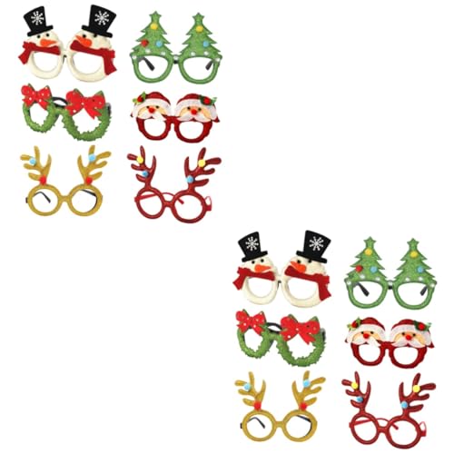 Garneck 12 Stk erwachsene brille zu weihnachten Weihnachtsbaumgläser Rentier-Brille keine Linsen weihnachtsverkleidung weihnachts verkleidung Partyzubehör Brillen Weihnachtsbrille von Garneck