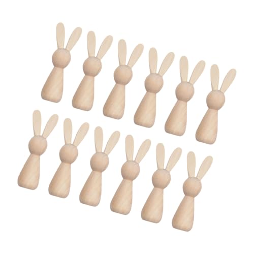 Garneck 12 Stück Holzkaninchen Figuren Zum Bemalen - Unvollendete DIY Ostern Deko - Ideales Bastelset Für Kreative Ostervorbereitungen Und Individuelle Dekoration von Garneck